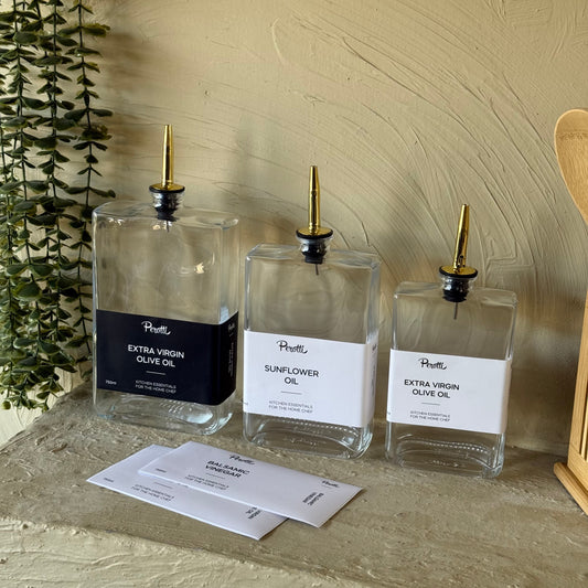 Perolly Cam Gold Kapaklı Yağlık Seti 300 ml, 500 ml, 700 ml KOD:18116