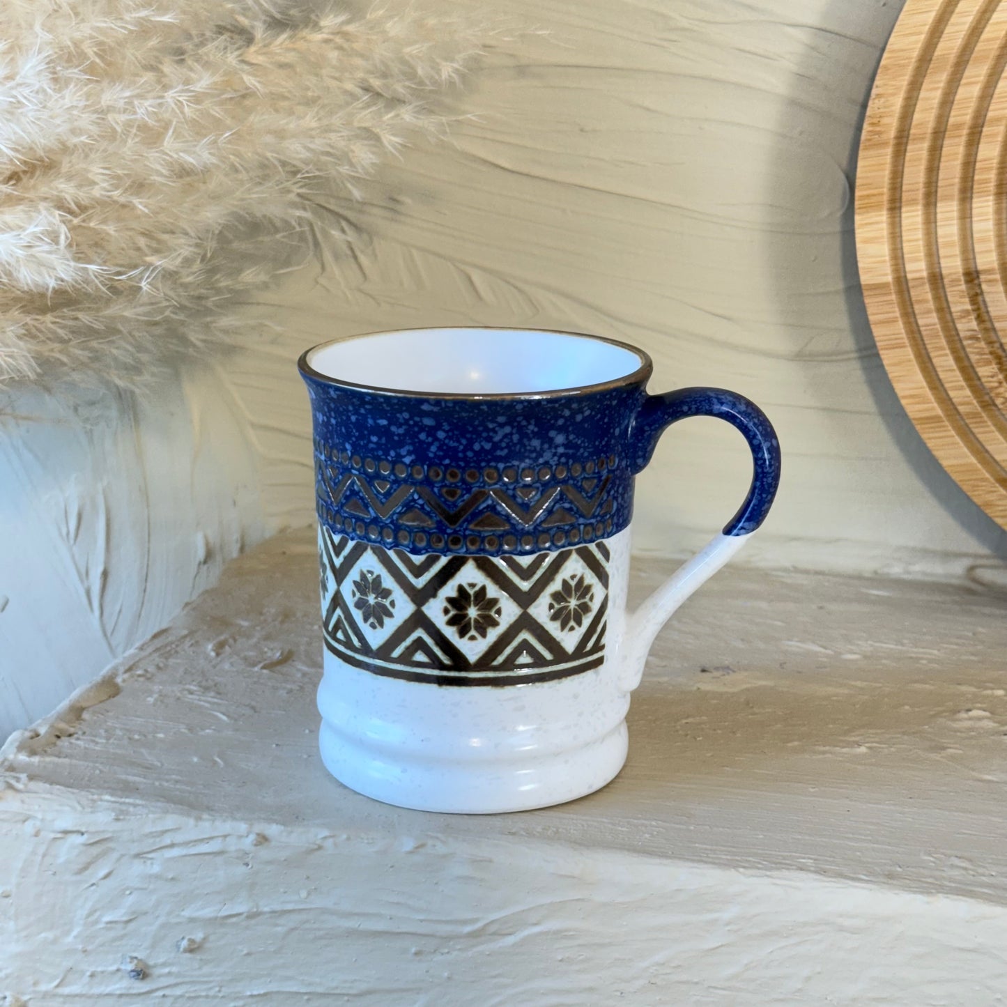 Tutku Porselen Boho Kupa 400 ml Saks Mavi KOD:3035