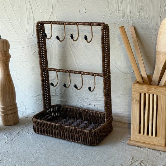 Sevally Ratan Kahve Fincan Askı veya Takı Askı Kahve Rengi KOD:72818