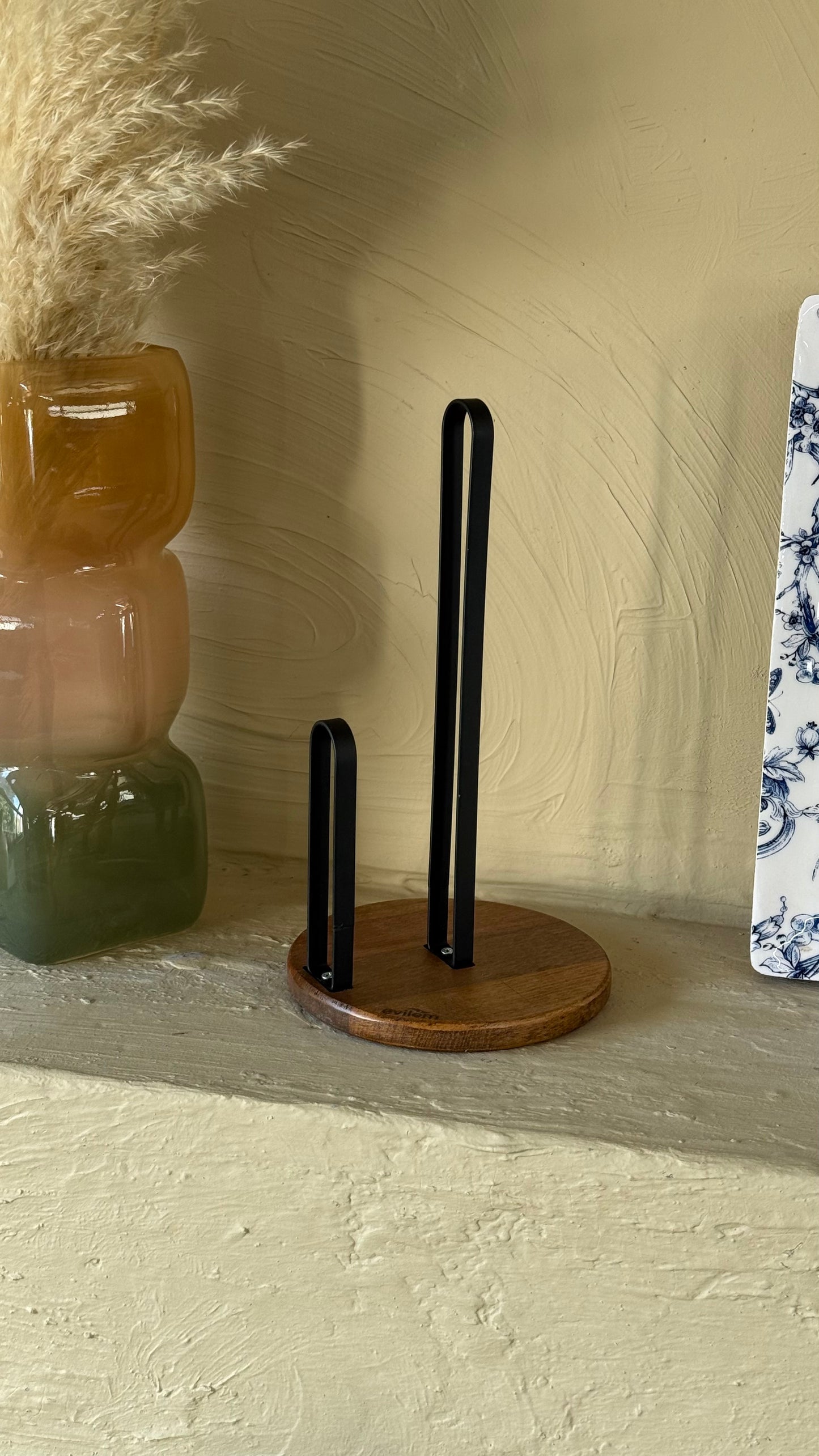 Evilem Ahşap Metal Havlu Peçetelik KOD:703