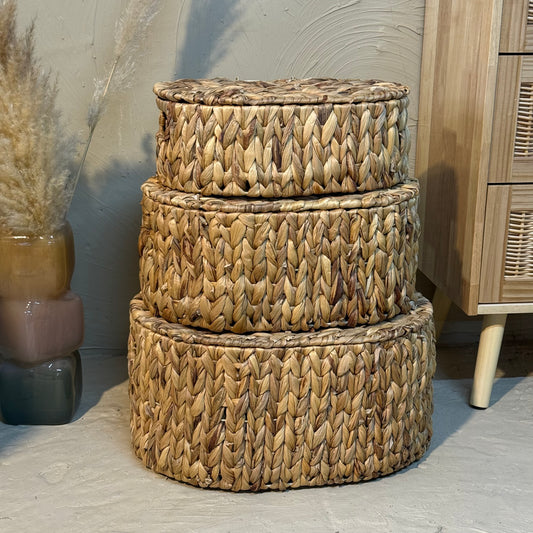 PNL Hasır Oval Kapaklı 3 Boy Organizer Seti KOD:24172