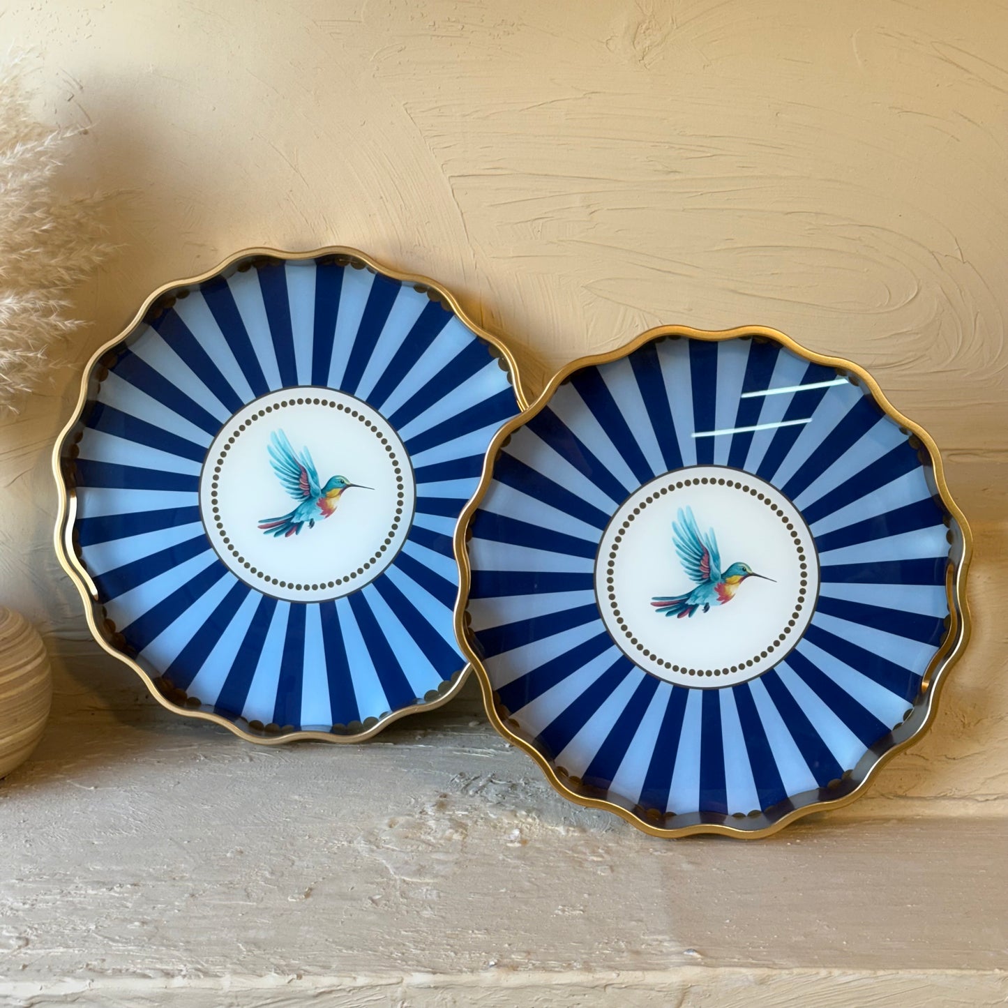 Pasha İki Boy İkili Tepsi Seti KOD:1062 Mavi