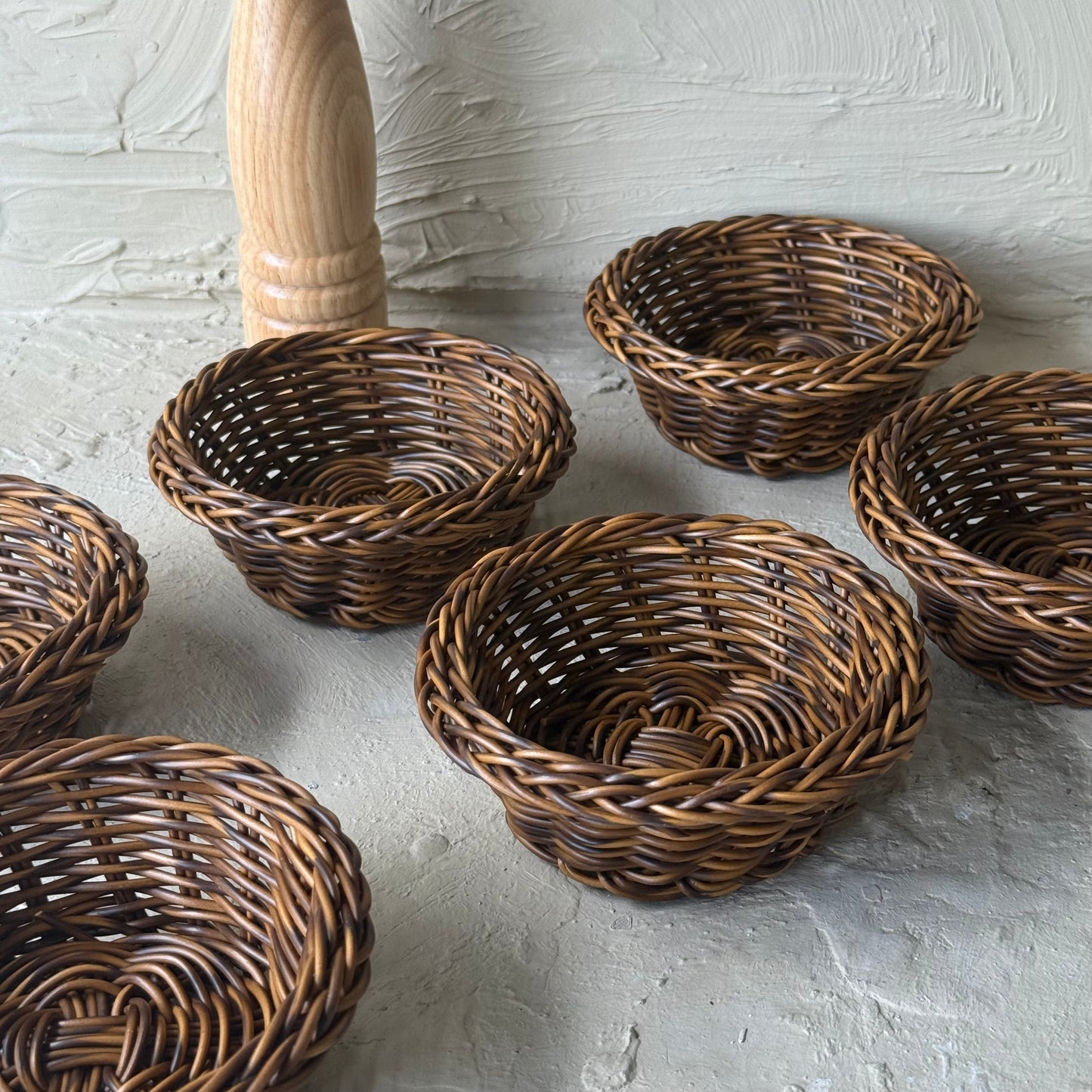 Sevally Rattan 6 Adet Çerezlik Sunumluk Seti Kahve Rengi KOD:71282