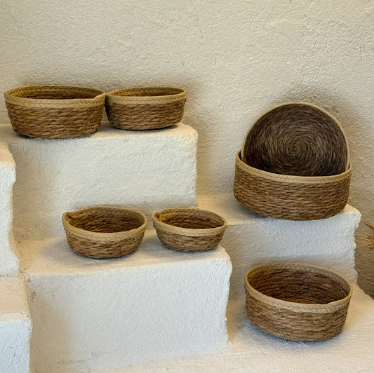 Sevally Hasır Sepet Seti 7 Parça Krem KOD:29087