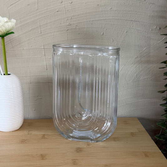 Savally Gökkuşağı Cam Vazo 18 cm Şeffaf KOD:5095