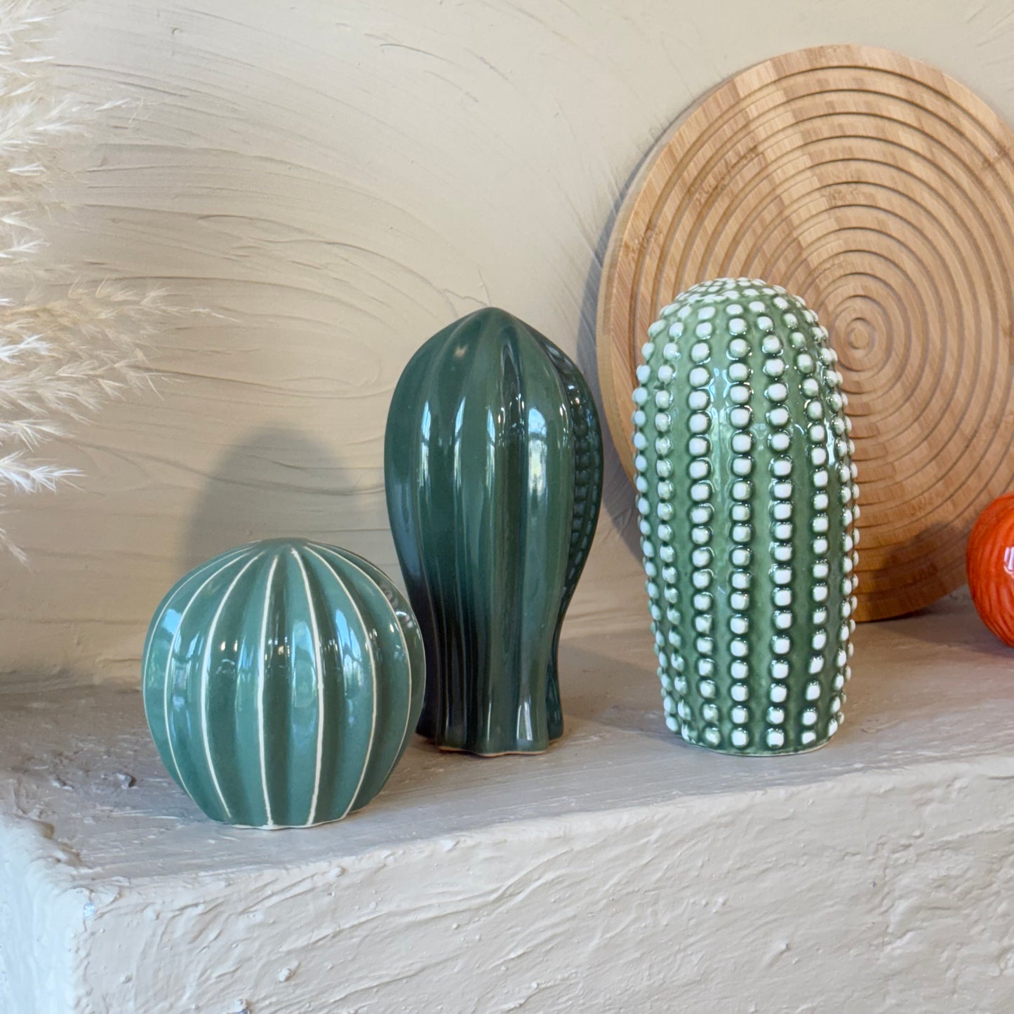 İKAE Kokosh 3'Lü Porselen Kaktüs Seti