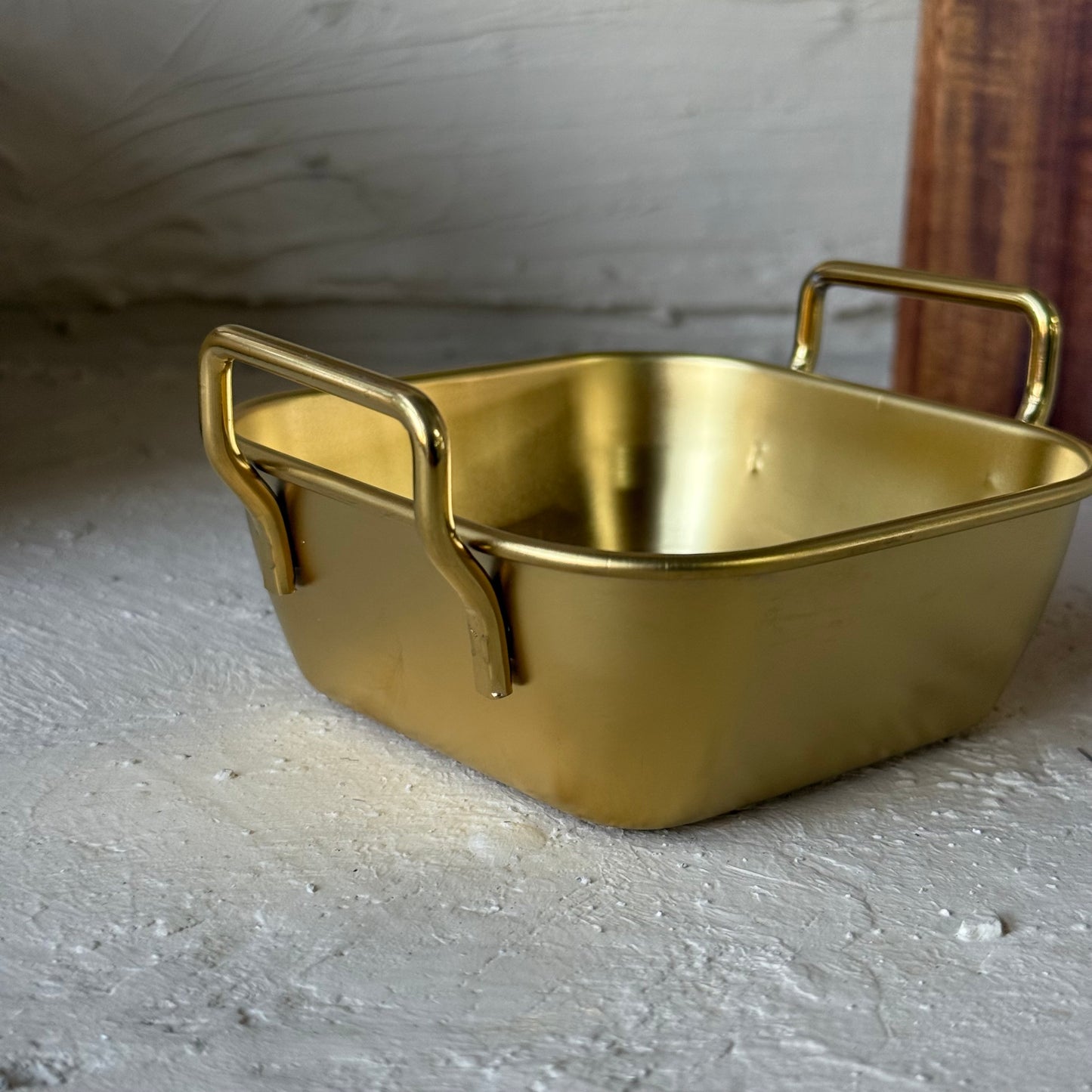 Vadi Metal Kare Tutmalı Gold Kase Seti 6 Adet KOD:8802