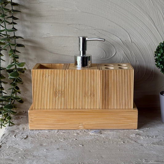 Evanev Bambu Banyo Seti 4 Parça KOD:6709