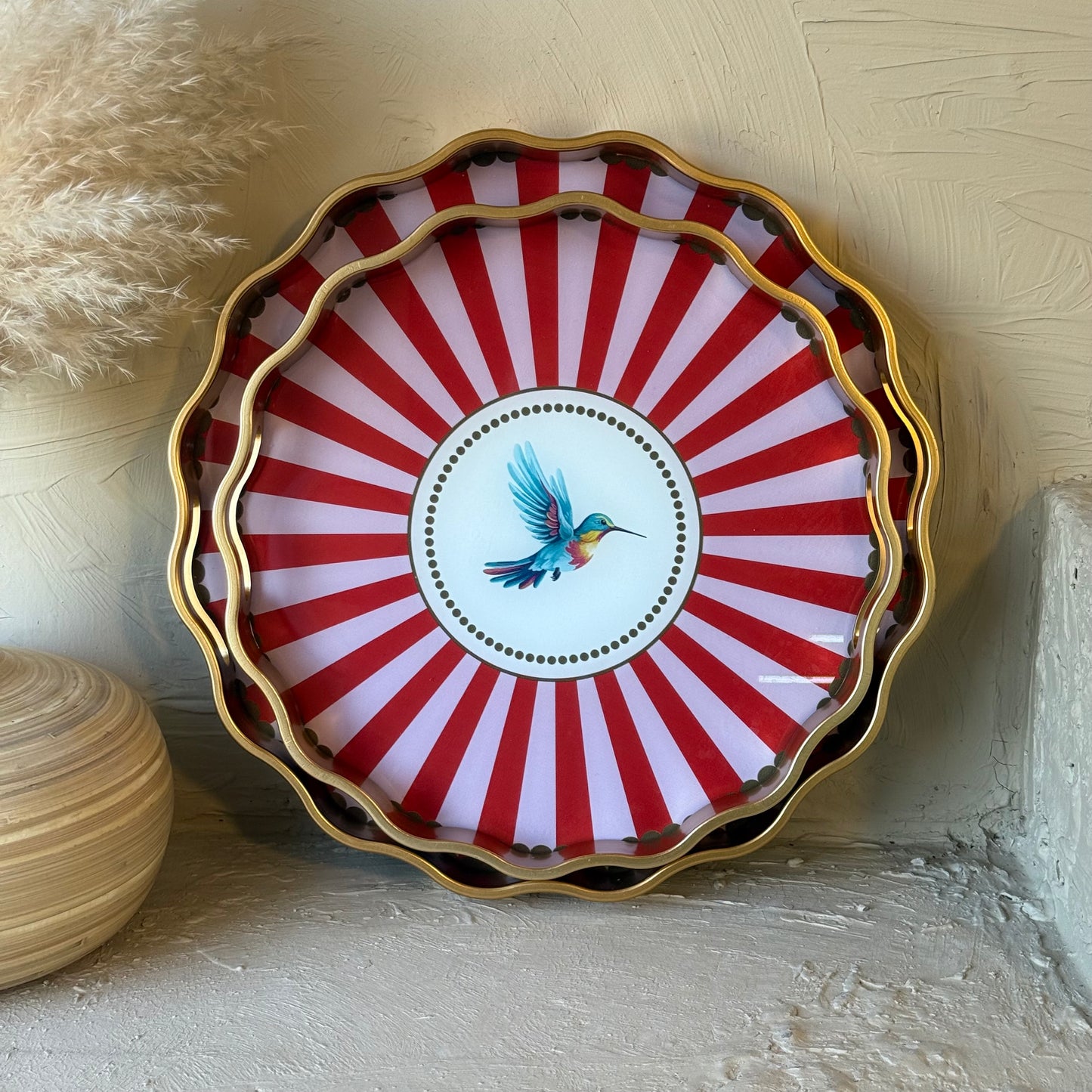 Pasha İki Boy İkili Tepsi Seti KOD:1061 Kırmızı