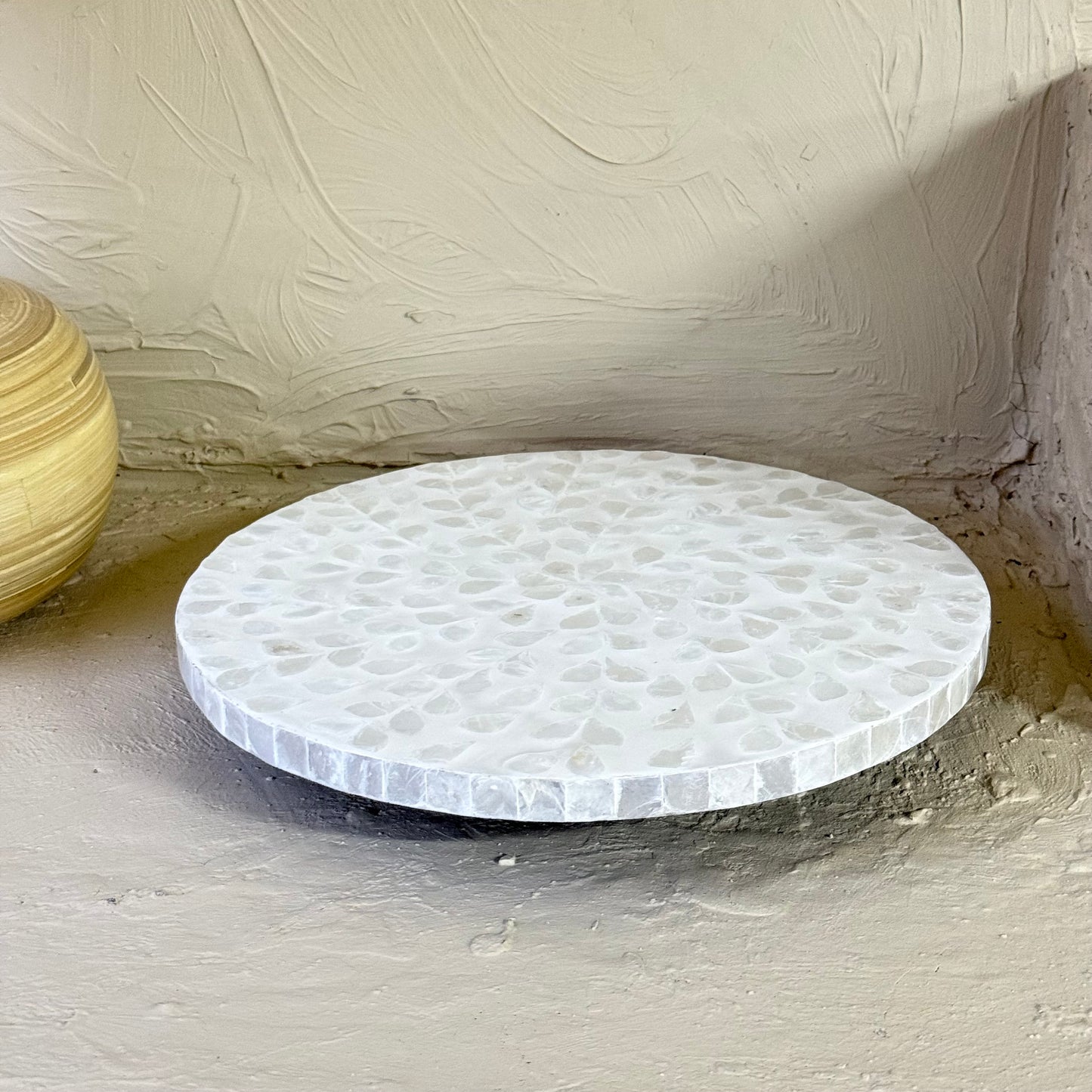 SVR Sedef Dönen Yuvarlak Sunumluk KOD:6183 Krem