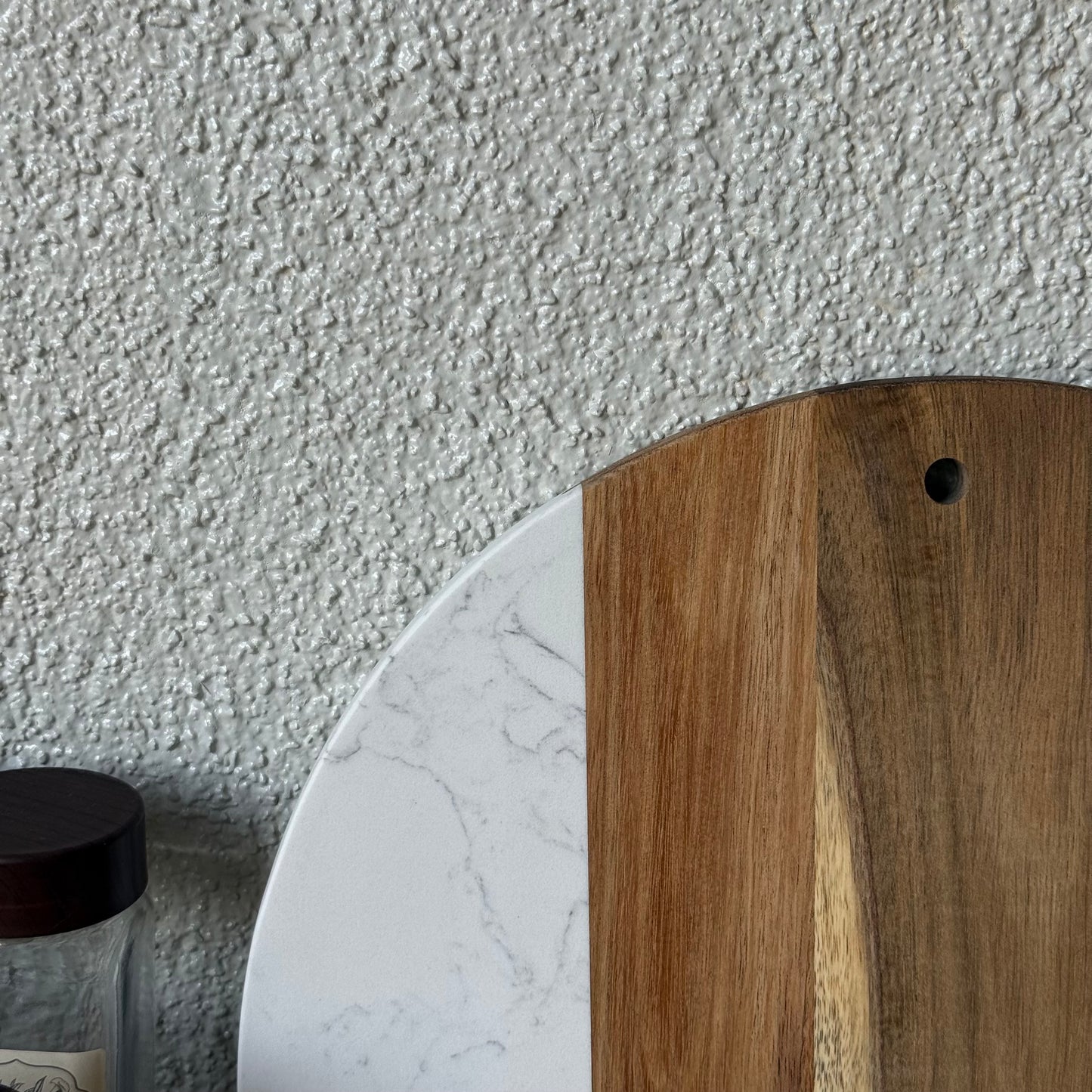 Rocc Saf Mermer-Akasya Yuvarlak Sunumluk Beyaz Küçük Boy