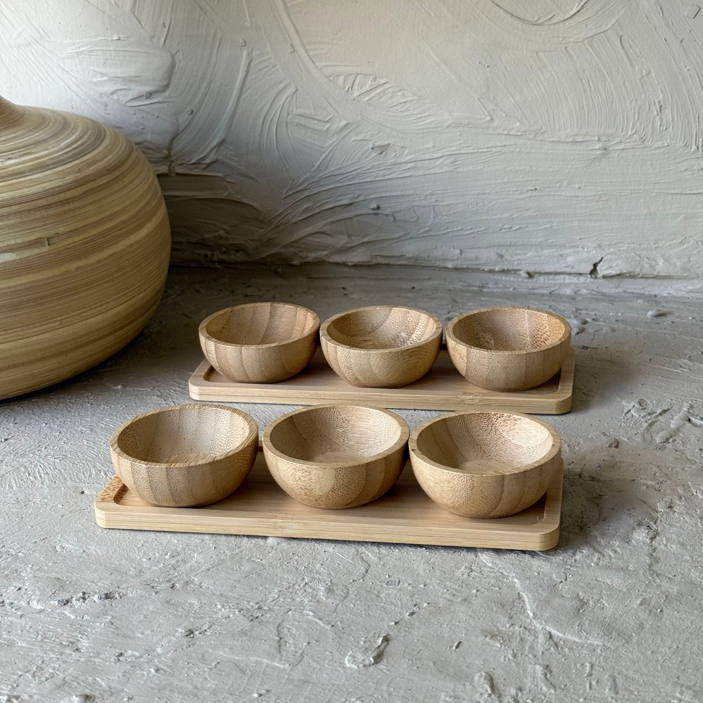 1 ALANA 1 BEDAVA İvory Mini Sosluk Reçelik Bambu Standlı KOD:223