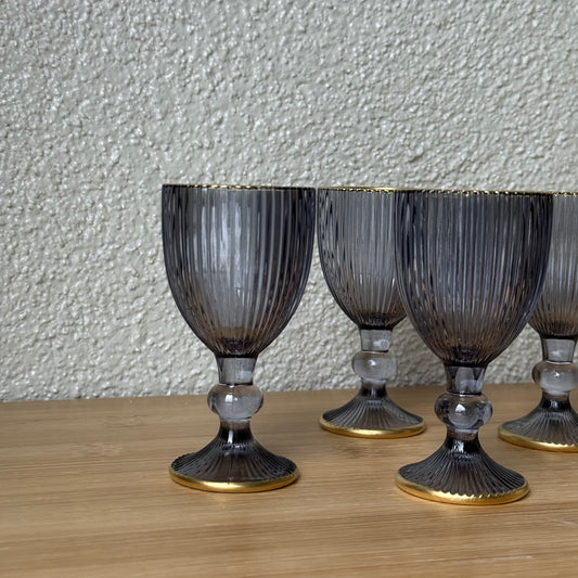 Wardy Yaldızlı Kahve Yanı Bardağı Set 6 Adet Füme