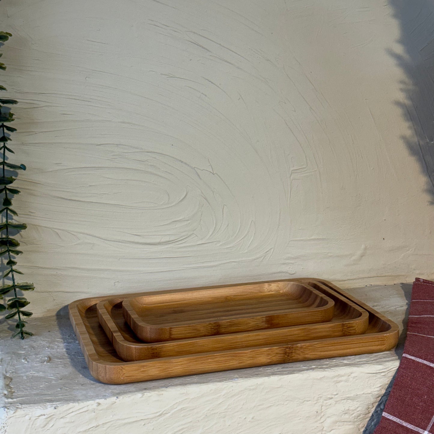 Maperally Bambu 3 Parça Dikdörtgen Sunum Seti KOD:110058-59-60