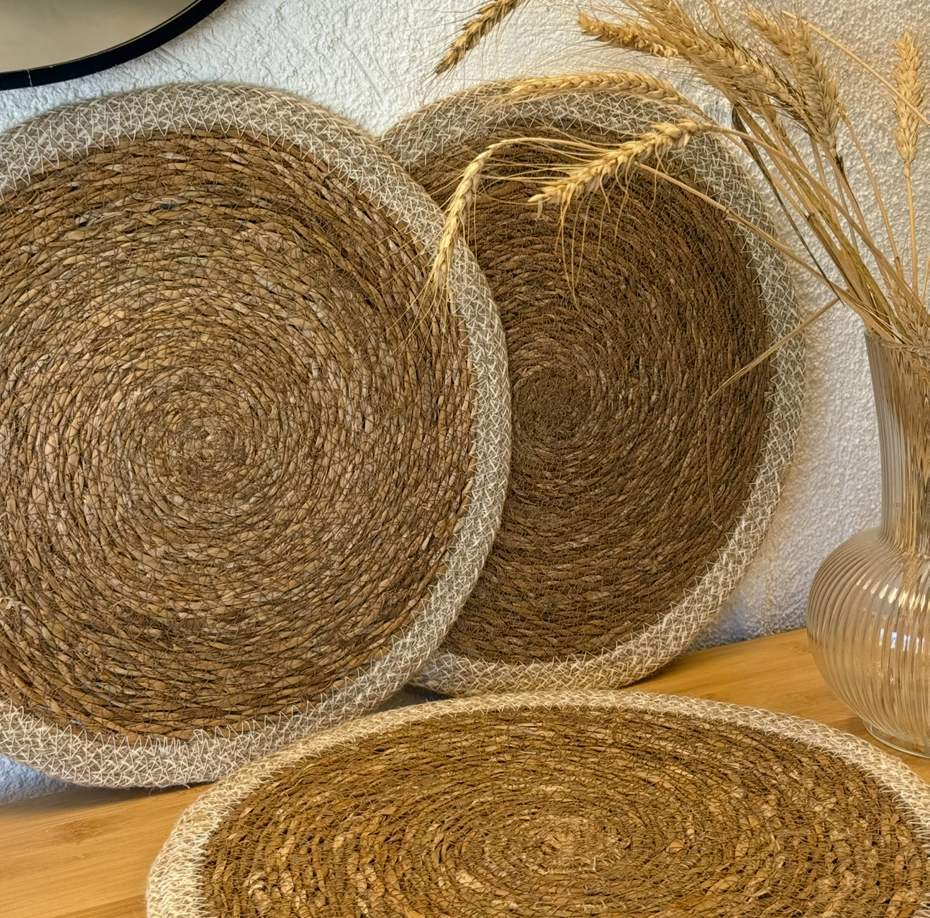 Hasır Amerikan Servisi Krem Detaylı 6 Adet Set