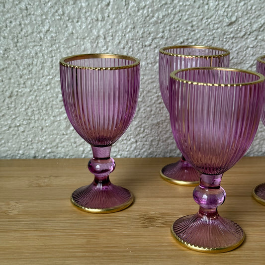 Wardy Yaldızlı Kahve Yanı Bardağı Set 6 Adet Mor