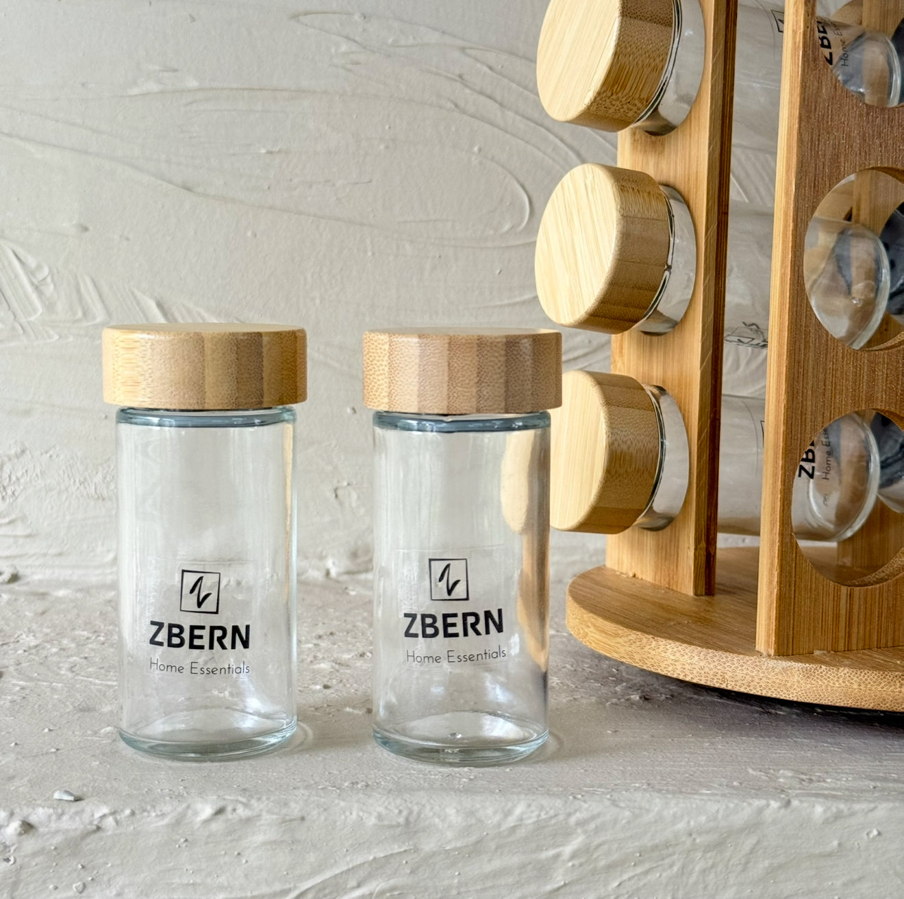 ZBERN Bambu Standlı 16 Adet Baharatlık Seti