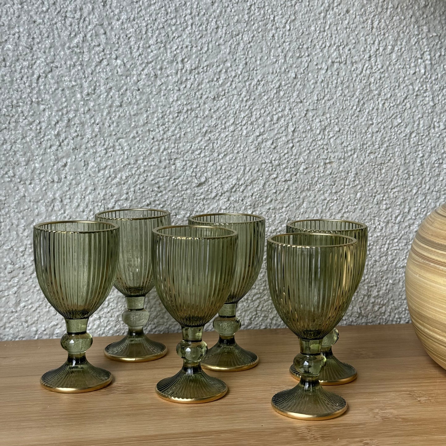 Wardy Yaldızlı Kahve Yanı Bardağı Set 6 Adet Yeşil