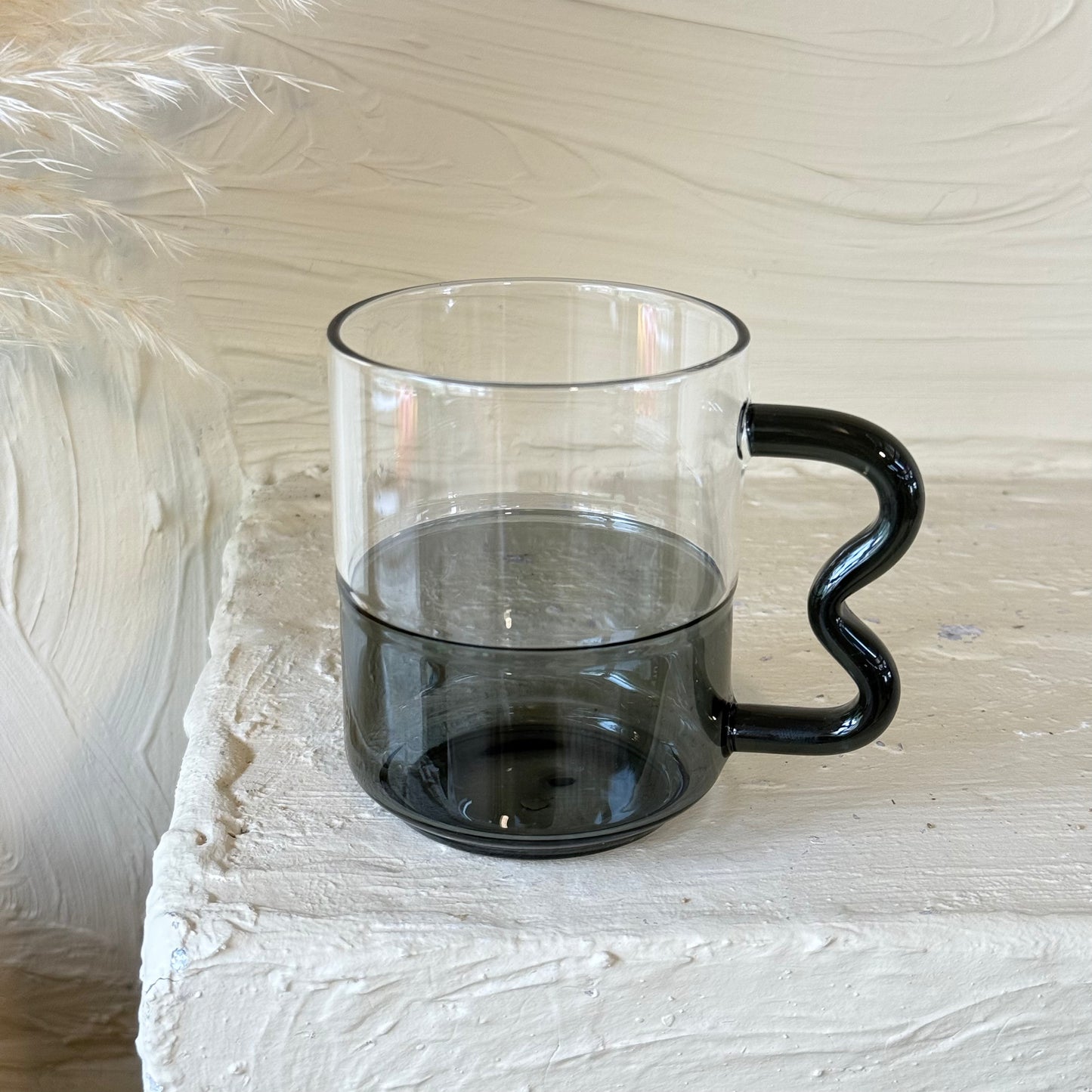 Tutku Borosilikat Cam Nescafe Kupa 400 ml Siyah KOD:030