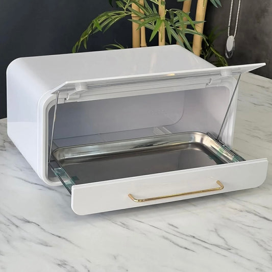 Carina Metal Ekmeklik Beyaz 43x28 cm KOD:4364