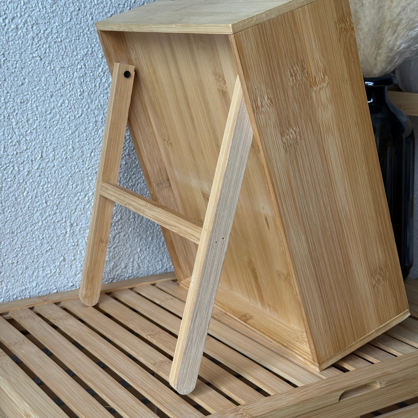 ZBERN 16 Bambu Kapaklı Kare Borosilikat Cam Baharatlık Seti Standlı 34x29x11,5 cm