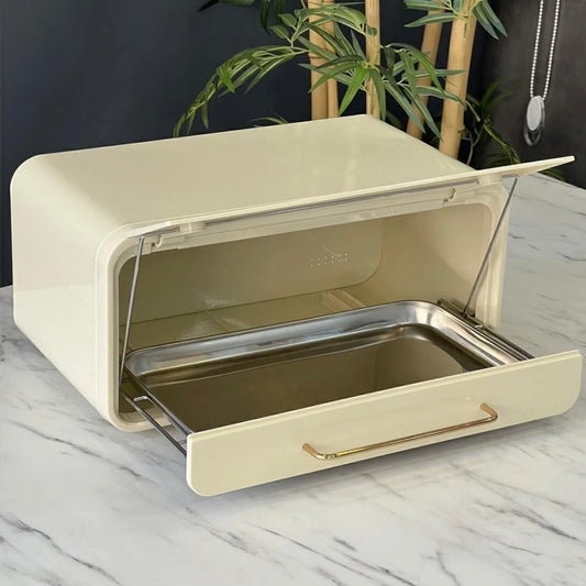 Carina Metal Ekmeklik Krem 43x28 cm KOD:4365