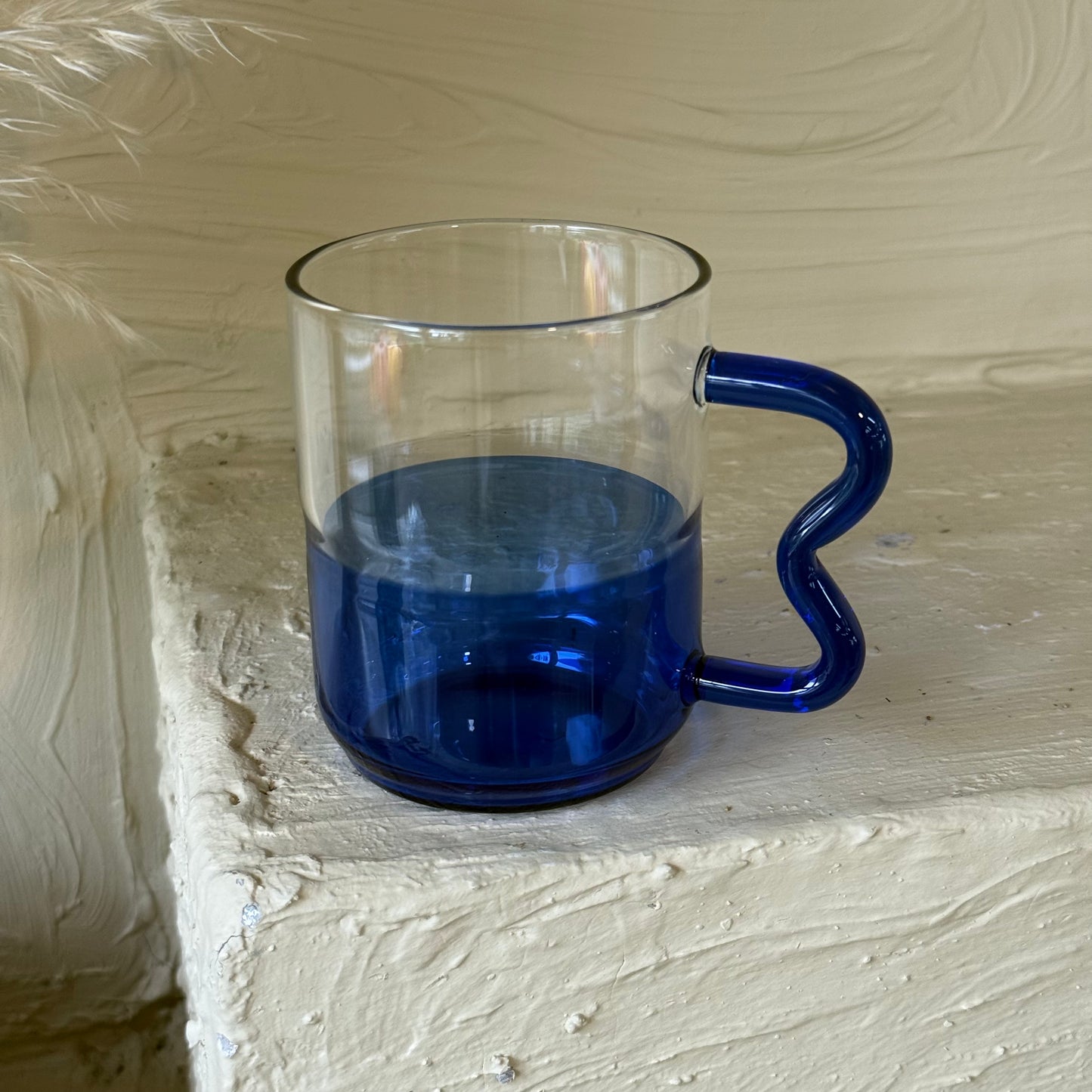 Tutku Borosilikat Cam Nescafe Kupa 400 ml Mavi KOD:030