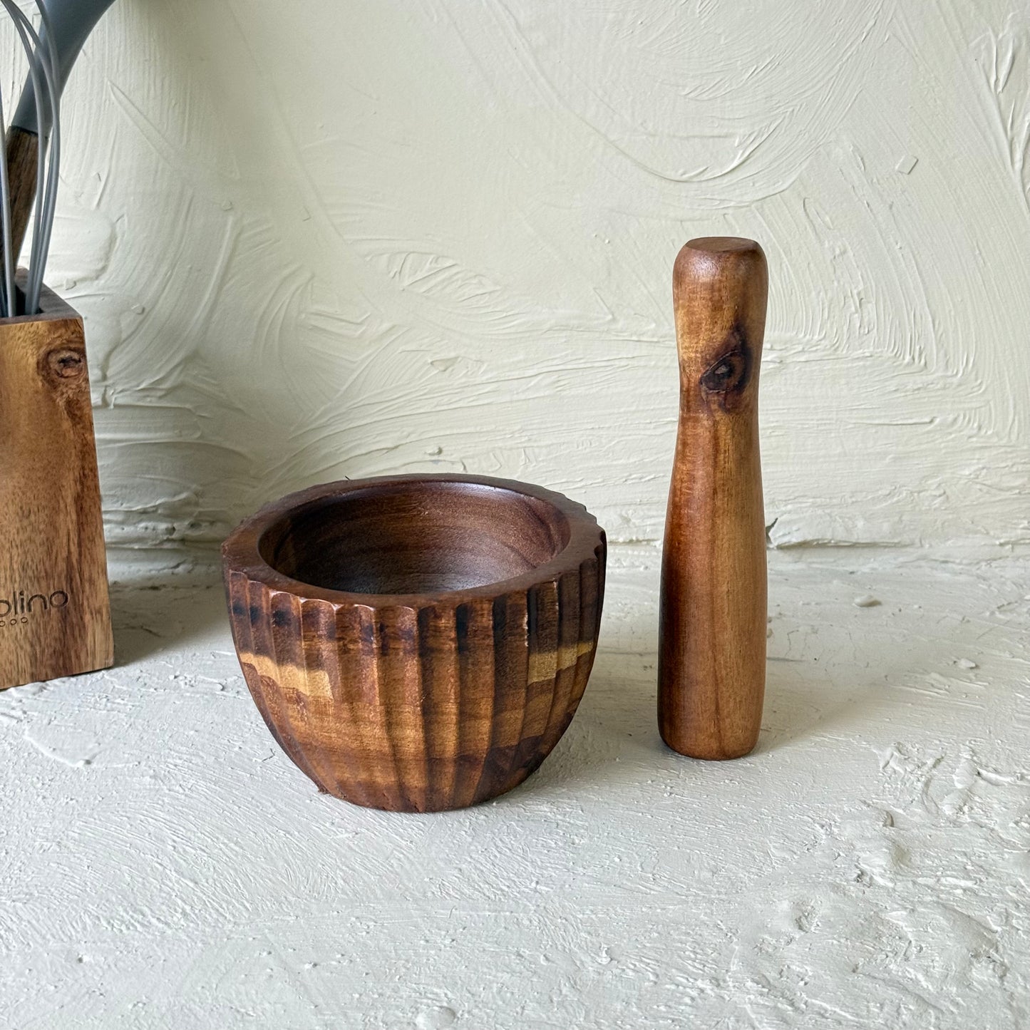 Arow Akasya Ağacı Çizgili Model Havan KOD:0949