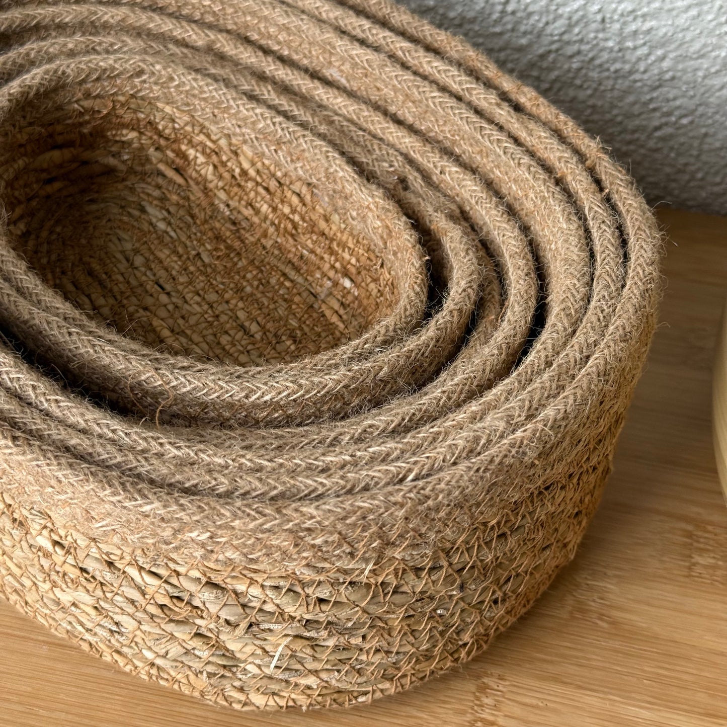 Svr 7 Parça Oval Hasır Sepet Seti Naturel