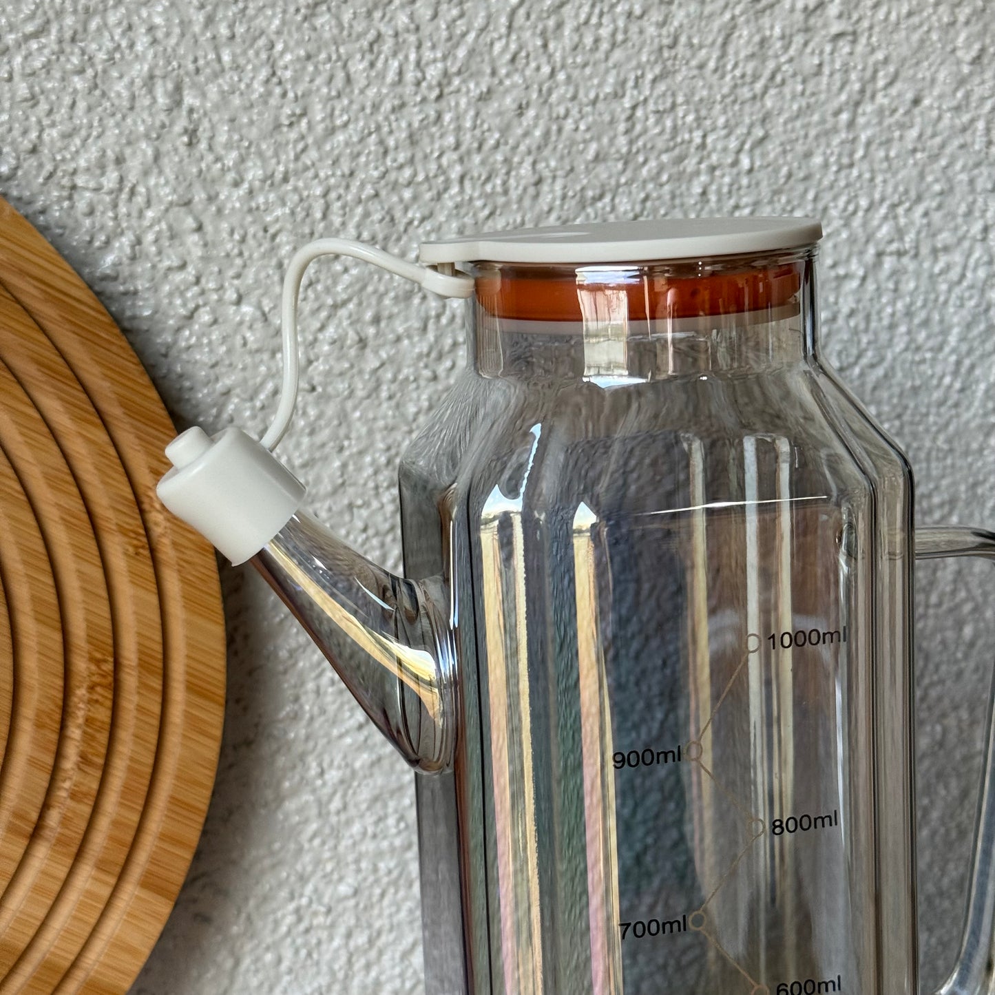 Mila Fluid Borosilikat Cam Yağdanlık Krem 1 Litre KOD.6512