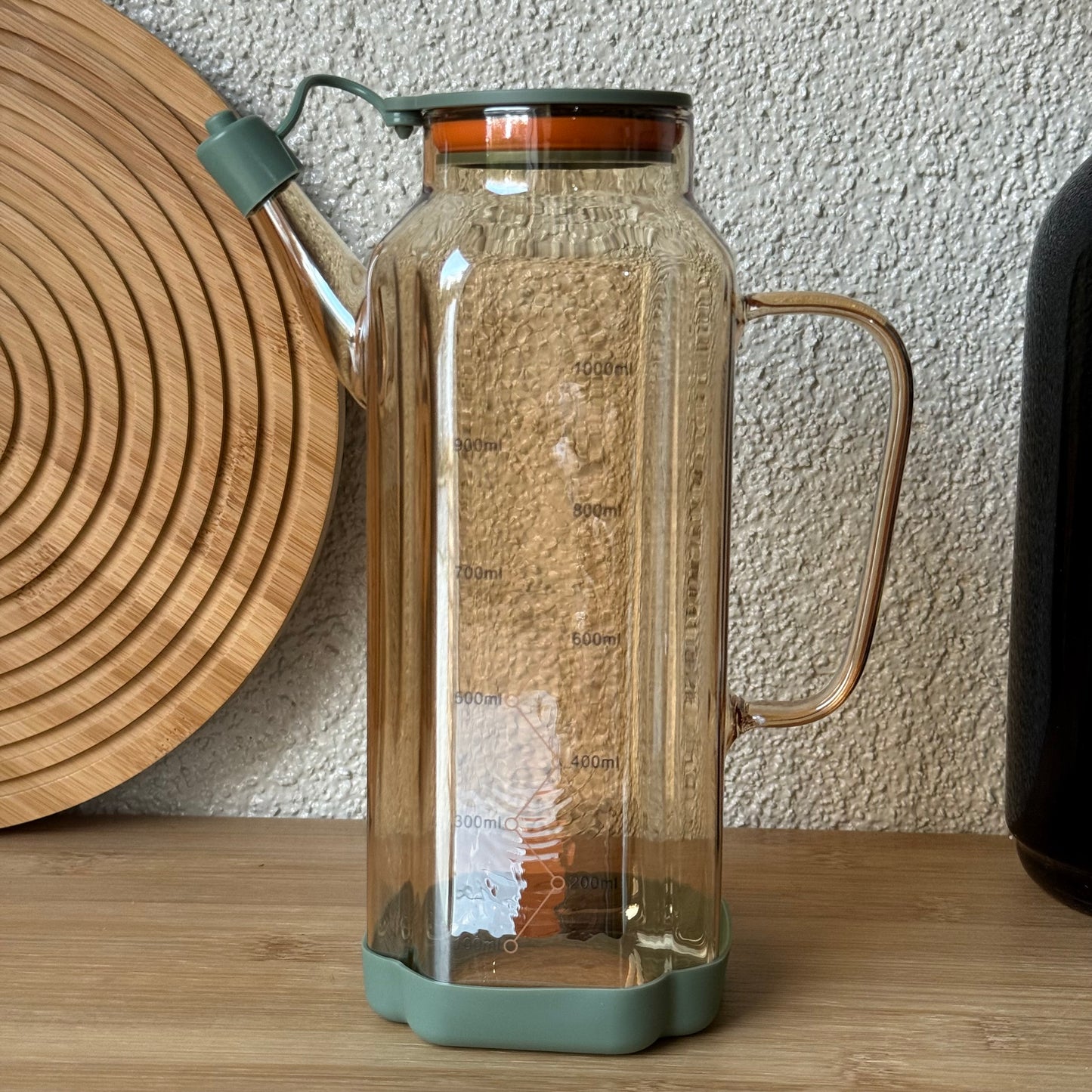 Mila Fluid Borosilikat Cam Yağdanlık Yeşil-Gold 1 Litre KOD.6513