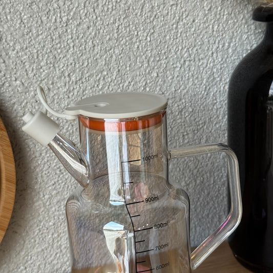 Oreon Soft Borosilikat Cam Yağdanlık Krem 1 Litre KOD.6515