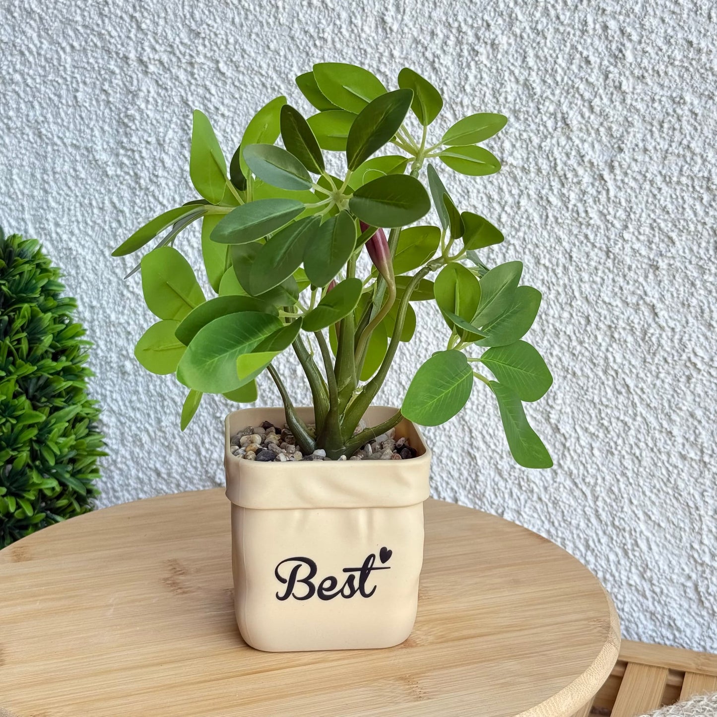 Best Saksılı Yapay Çiçek Yeşil 25 cm