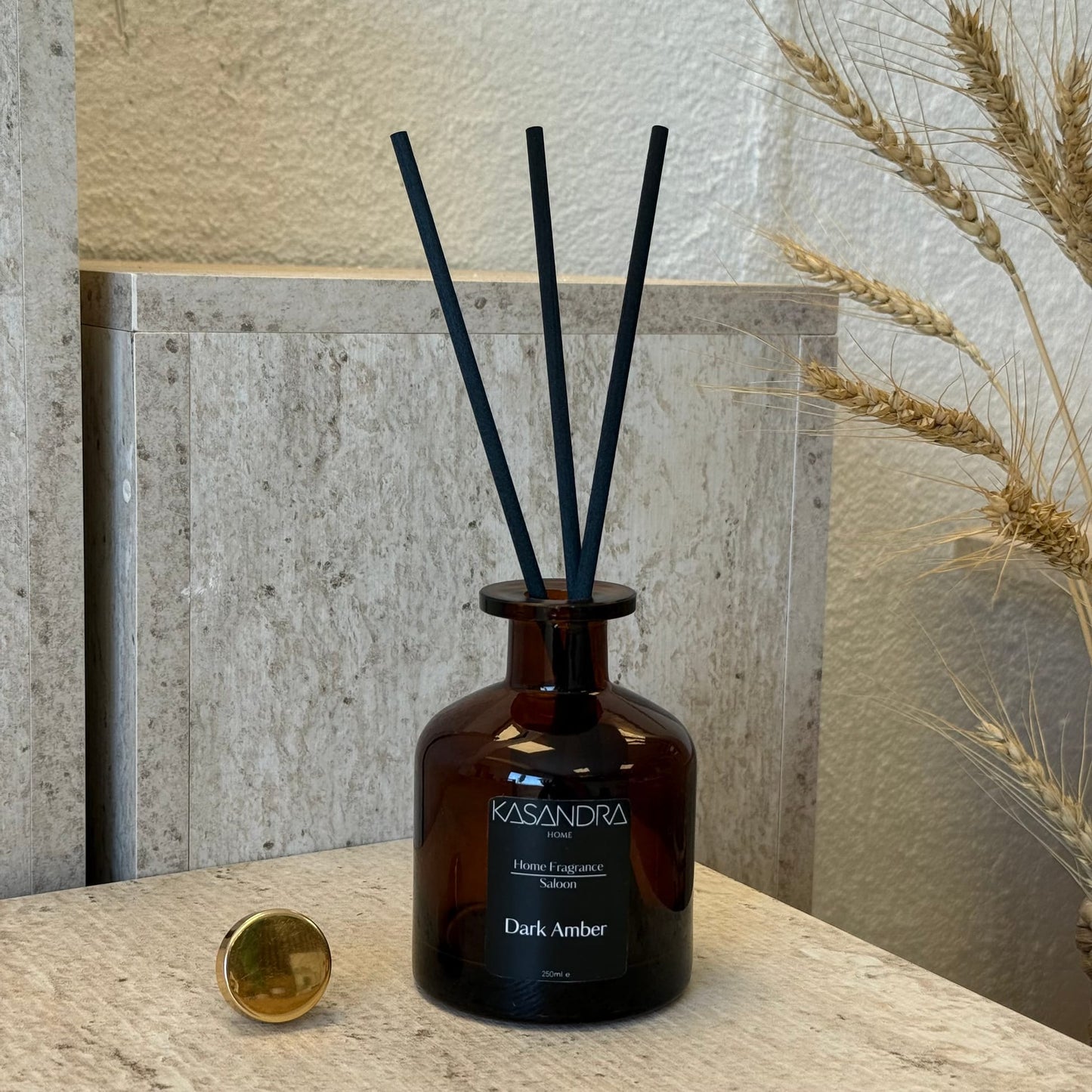 Kasandra Home Dark Amber Çubuklu Oda Kokusu 250 ML (SİYAH)