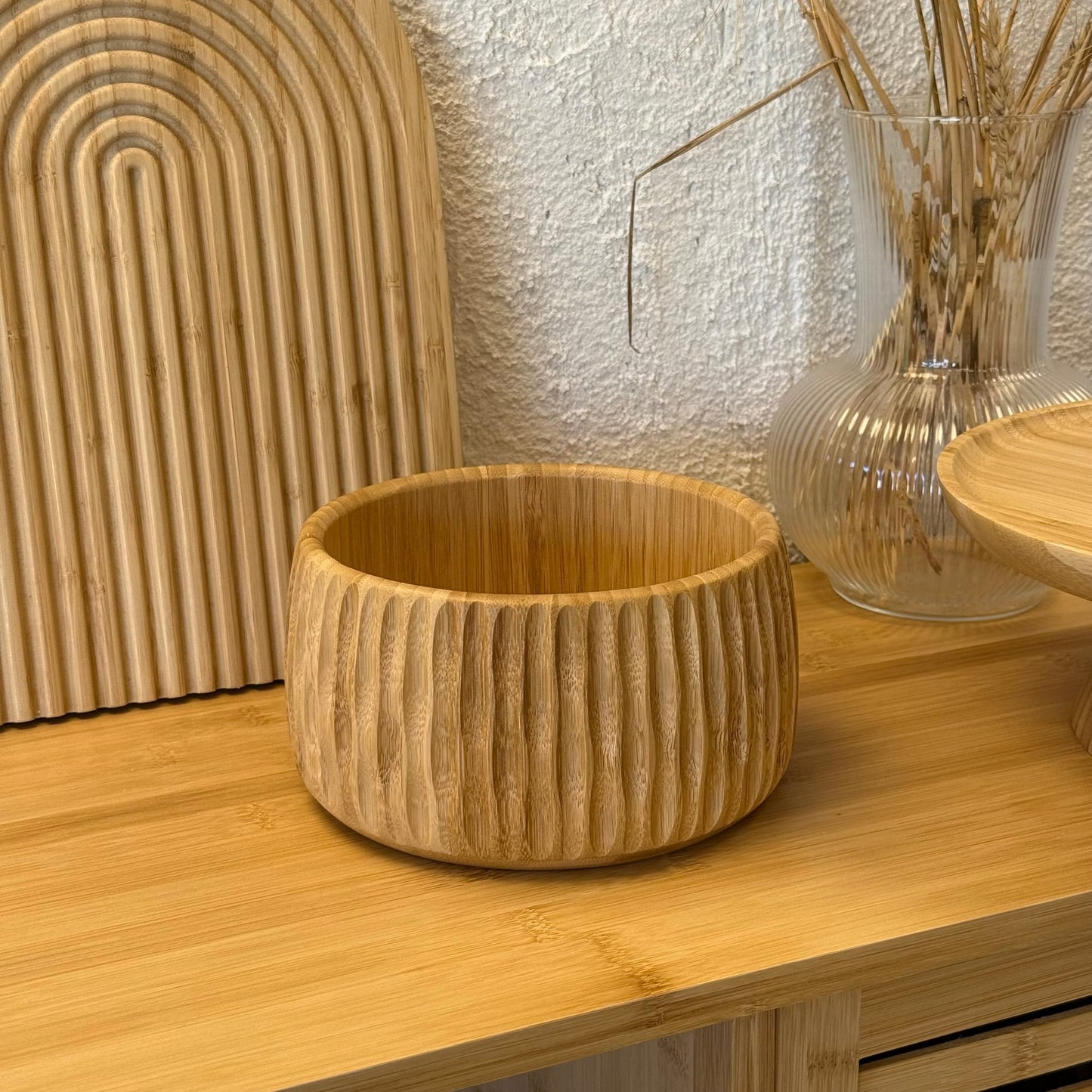 Bambu Çizgili Derin Kase 16,5x16,5x9,5 cm