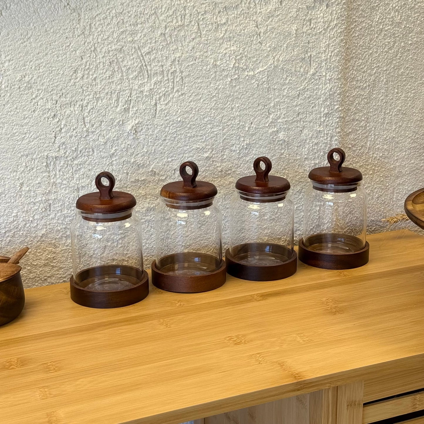 Terra 4 Lü Akasya Kapaklı Cam Kavanoz Seti 300 ml