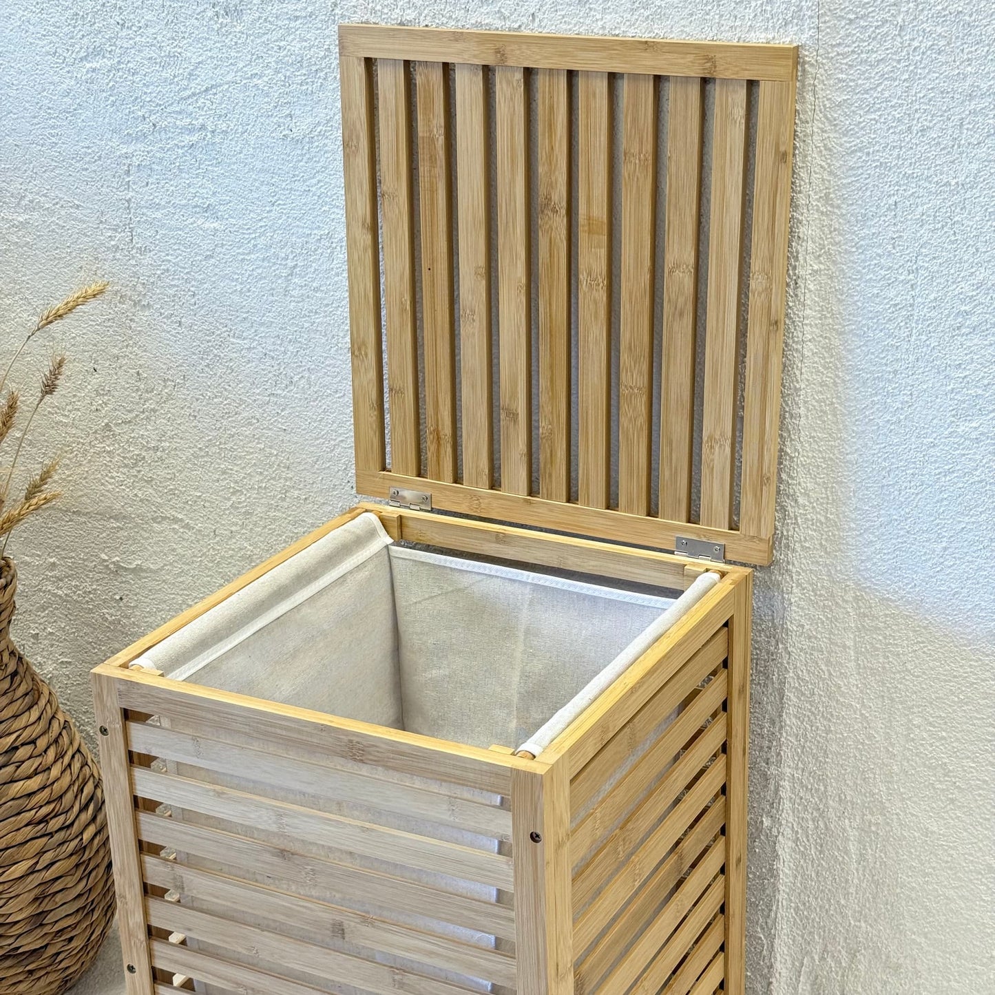 Bambu Kirli Çamaşır Sepeti 57x40x40 cm