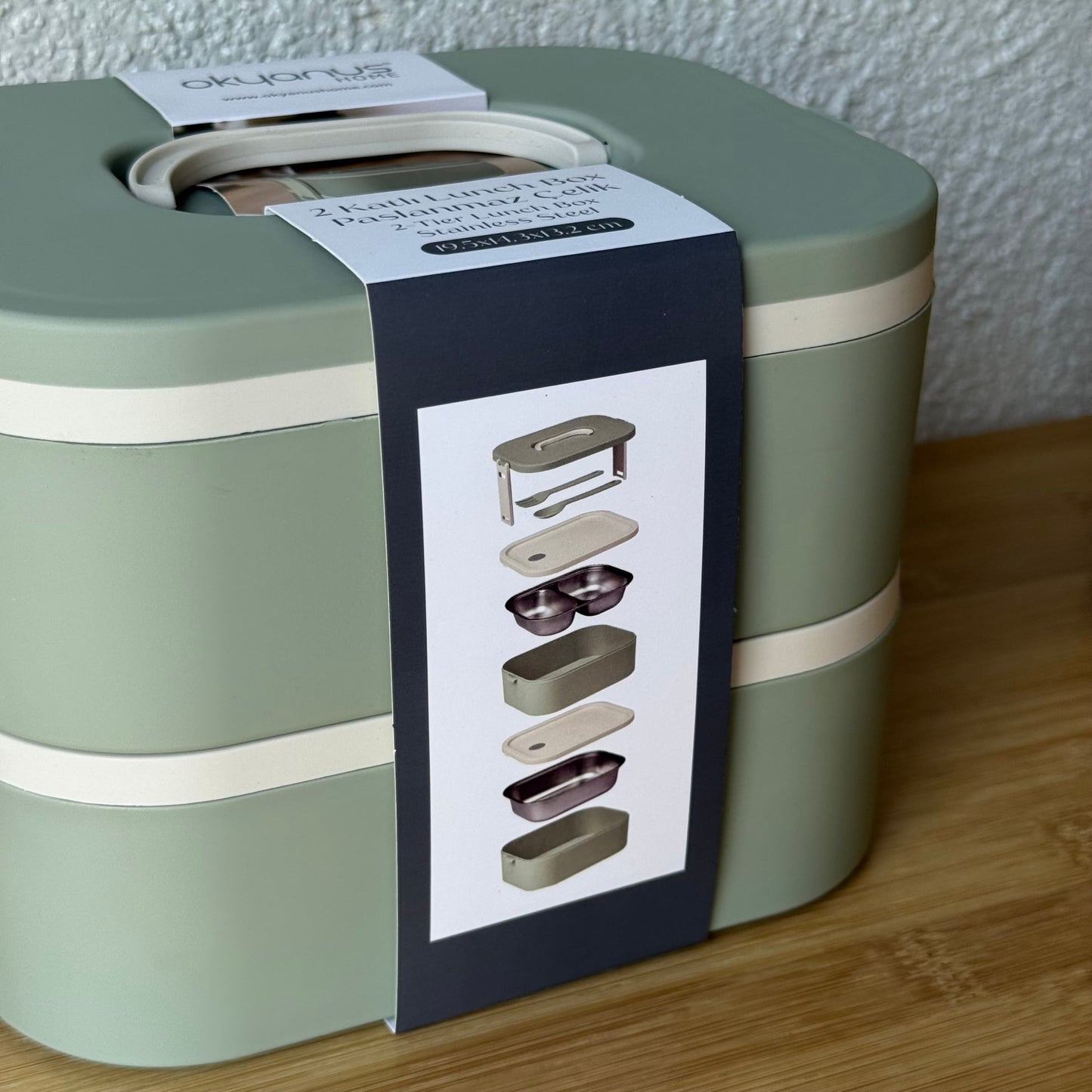 Okyanus 2 Katlı Lunch Box Yeşil 19,5x14,3x13,2 CM