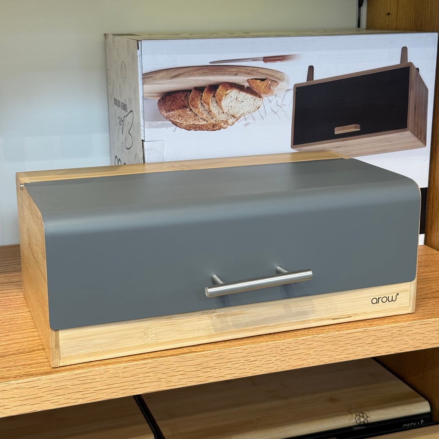 Alga Bambu Büyük Boy Ekmek Kutusu Gri