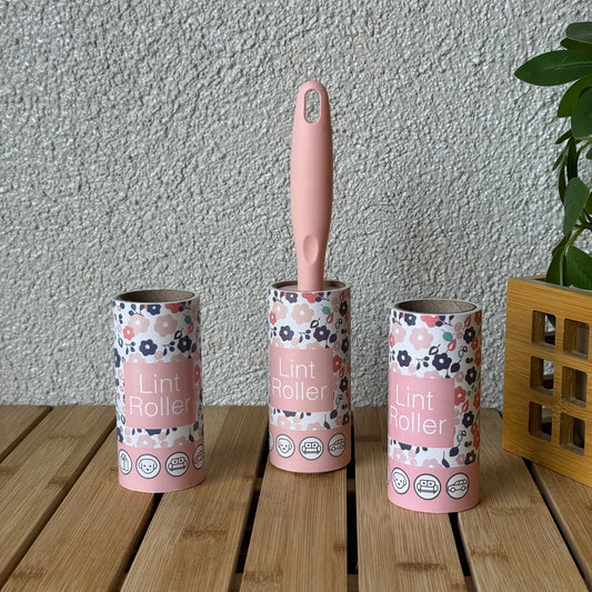 Lint Roller 3 Lü Set Tüy Toplayıcı Çiçek Desenli