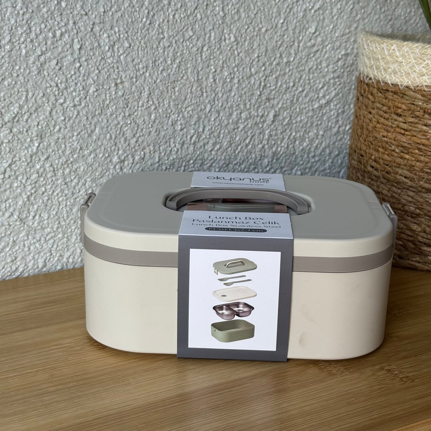 Okyanus Lunch Box Paslanmaz Çelik Krem 19,5x14,3x7,4