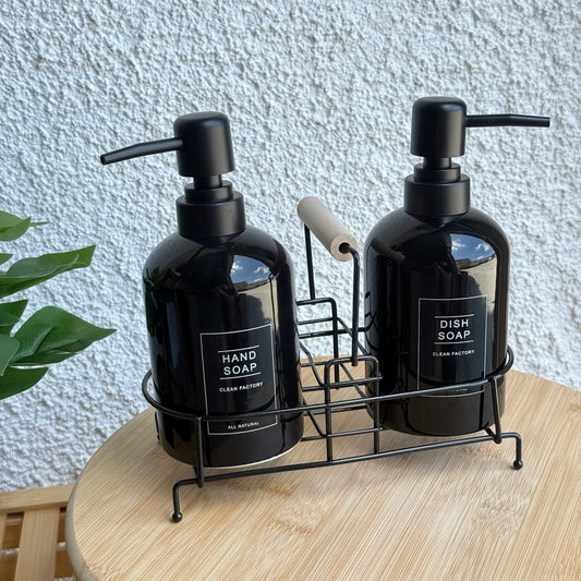 Choice Standlı Sıvı Sabunluk Seti Siyah