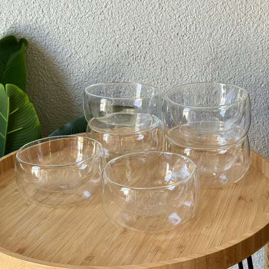 ZBERN Çift Çidarlı Borosilikar Kase Set 6 Adet 350 ml