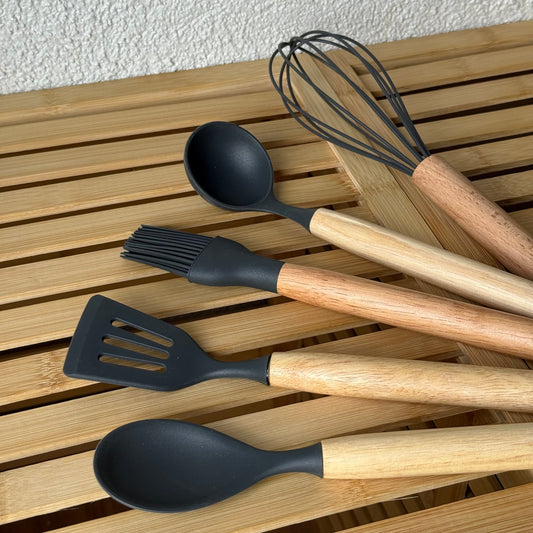 Flodra Standlı Mutfak Seti Gri 6 Parça