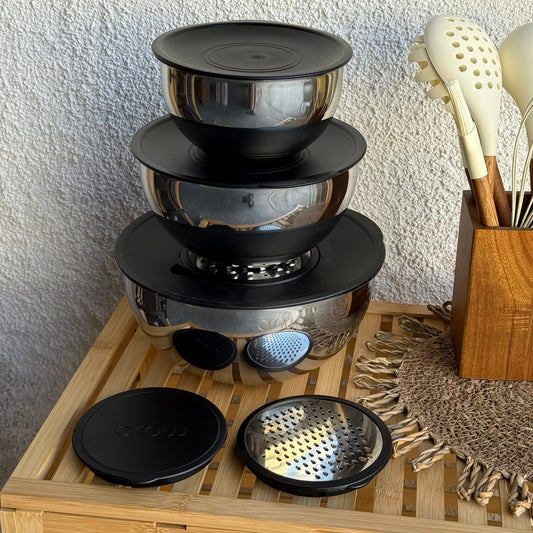 Pratico 9 Parça 3 Boy Çelik Karıştırma Seti