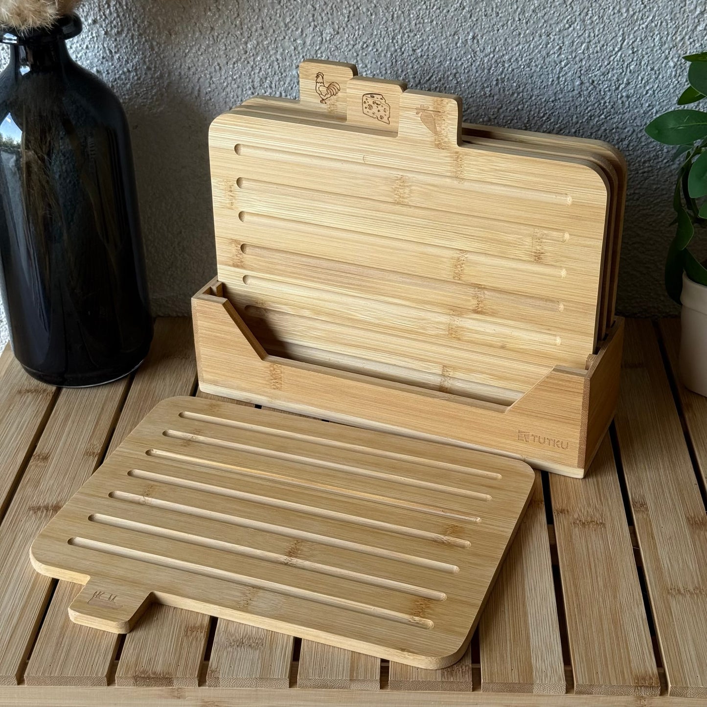Lucias Bambu Standlı Kesme Tahtası Seti