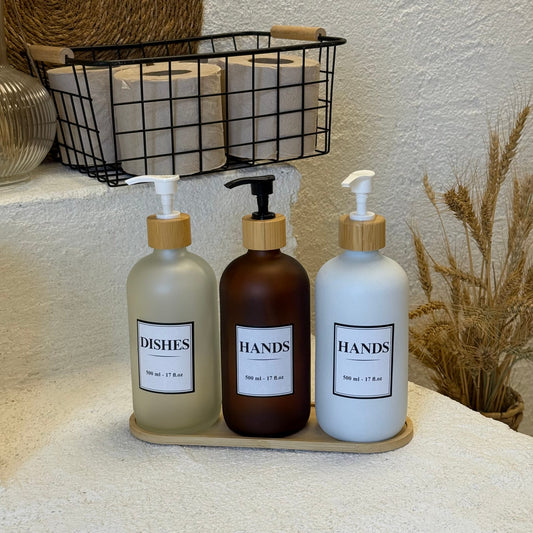 Barotti 3 Lü Sıvı Sabun Seti Bambu Standlı 500 ml