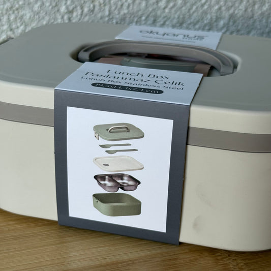 Okyanus Lunch Box Paslanmaz Çelik Krem 19,5x14,3x7,4