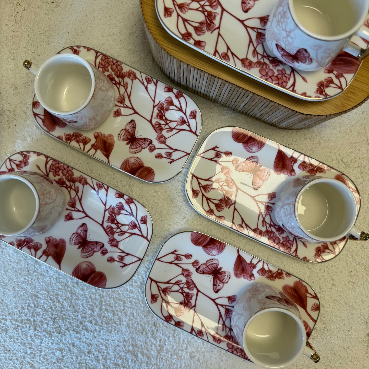 Marvin 12 Parça Porselen Kahve Fincan Takımı 6 Kişilik