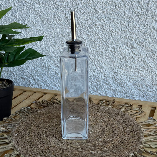 Barotti Dikdörtgen Cam Yağdanlık 500 ML Gümüş